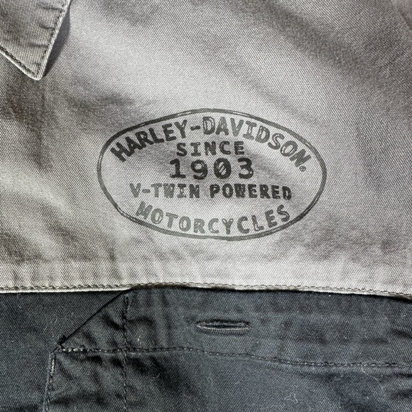Harley Davidson Performance Vented Winged Logo Garage Button-Up Shirt Men's L - Picture 2 of 7
